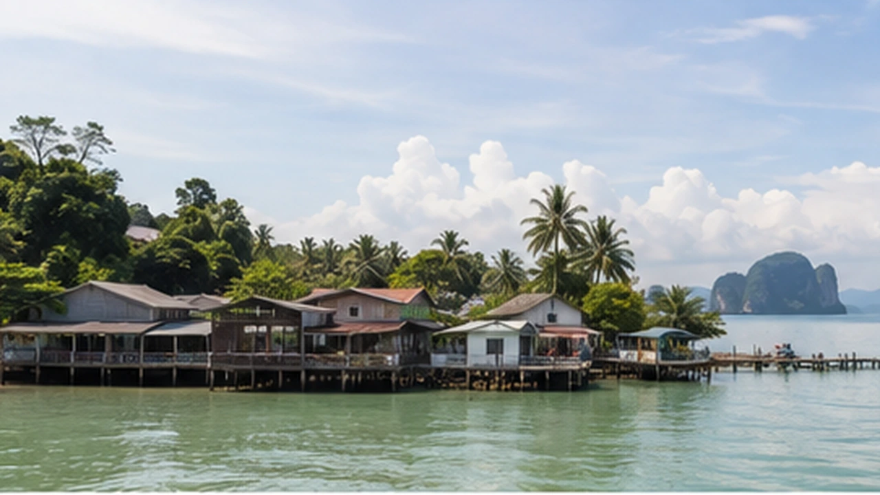 ชุมชนริมทะเลและท่าเรือบนเกาะยาวน้อย
