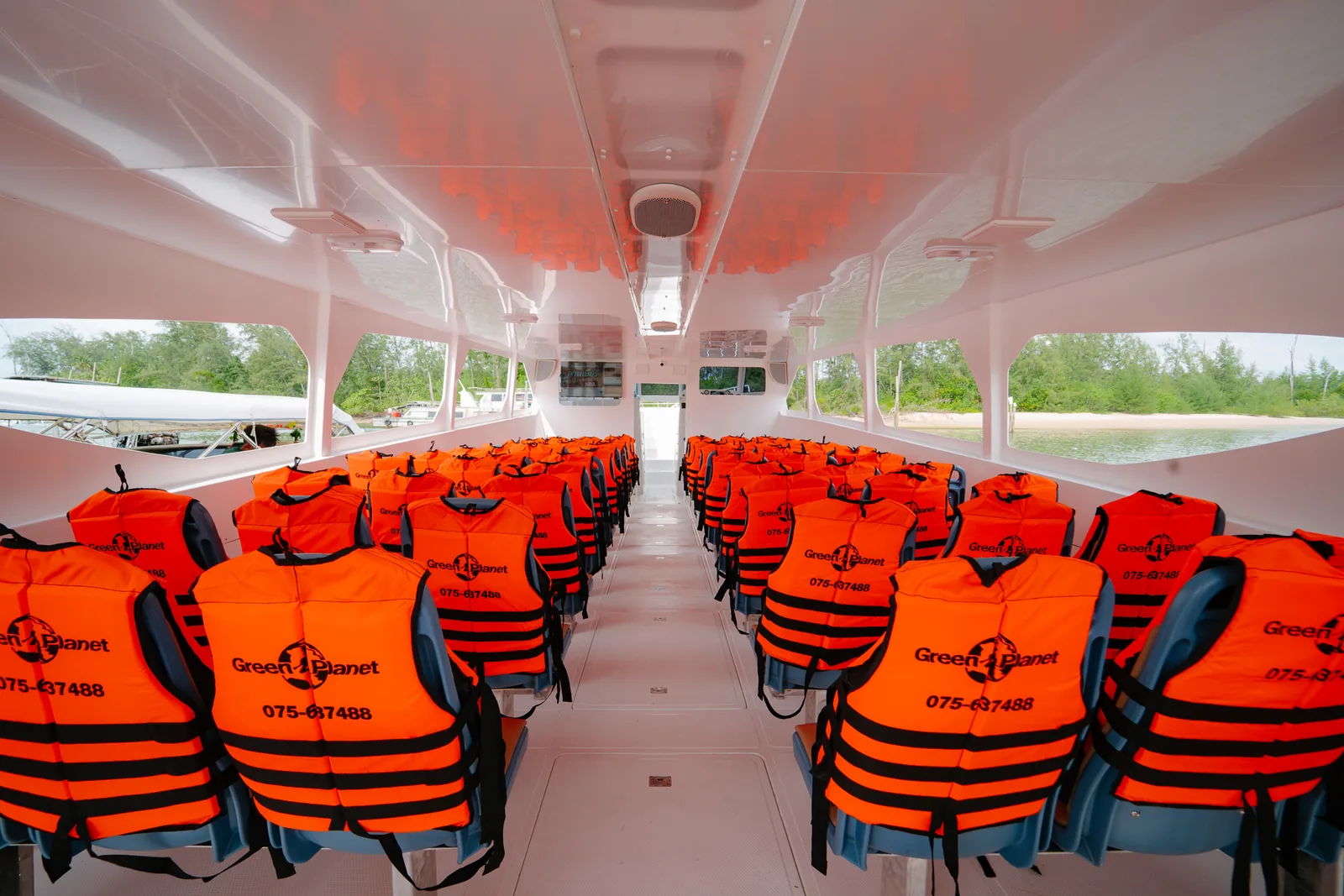 Green Planet Master Sea passenger cabin with life jackets